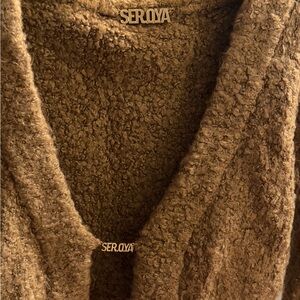 SER.O.YA Textured Brown Knit Sweater